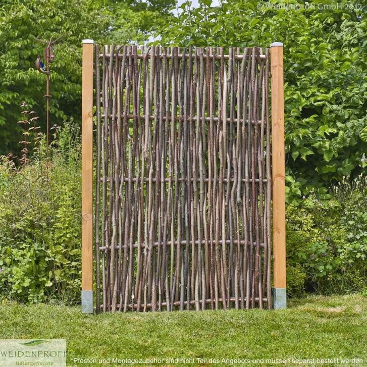 Haselnusszaun Universal -LATO- mit seitlichem Rahmen, 100cm x 90cm