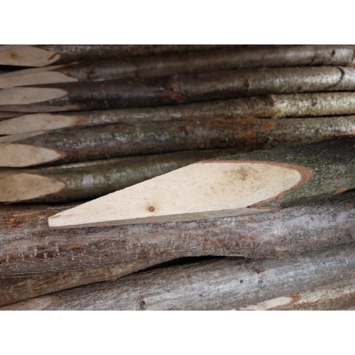 Holzpfosten Hasel naturbelassen gespitzt, Ø 6 – 10 cm, 120/ 180 cm lang