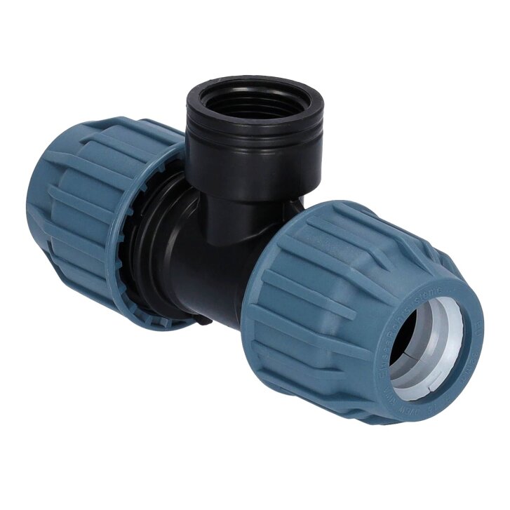 PP T-Stück mit Innengewinde PN16 DVGW - Trinkwasser 32 mm x 1" x 32 mm IG