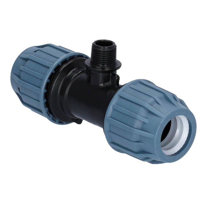 PP T-Stück mit Außengewinde PN16 DVGW - Trinkwasser 25 mm x 3/4" x 25 mm AG