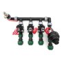 Ventilverteiler mit 3 Hunter Ventilen, mit Filter und Entlüftung, Anschluss 1 x 32 mm / 3 x 25 mm