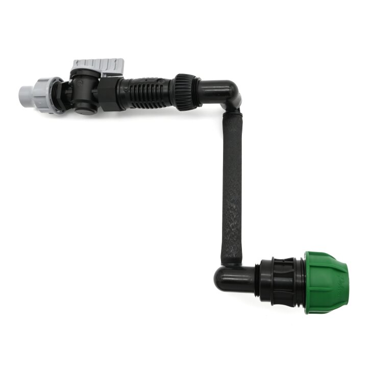 Tropfrohr-Anschluss-Set mit Swing Joint an PE Rohr