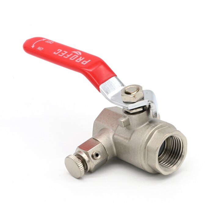 Profec Kugelhahn 25 bar Typ 108 1/2", mit Entleerung 2 x Innengewinde