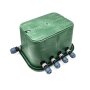 Montierte Standard Ventilbox mit 4 Hunter Ventilen, Filter, Kugelhahn und Entlüftung Eingang 32 mm / Ausgänge 25 mm