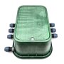 Montierte Jumbo Ventilbox mit 6 Hunter Ventilen, Filter, Kugelhahn und Entlüftung - Anschlüsse 32 mm