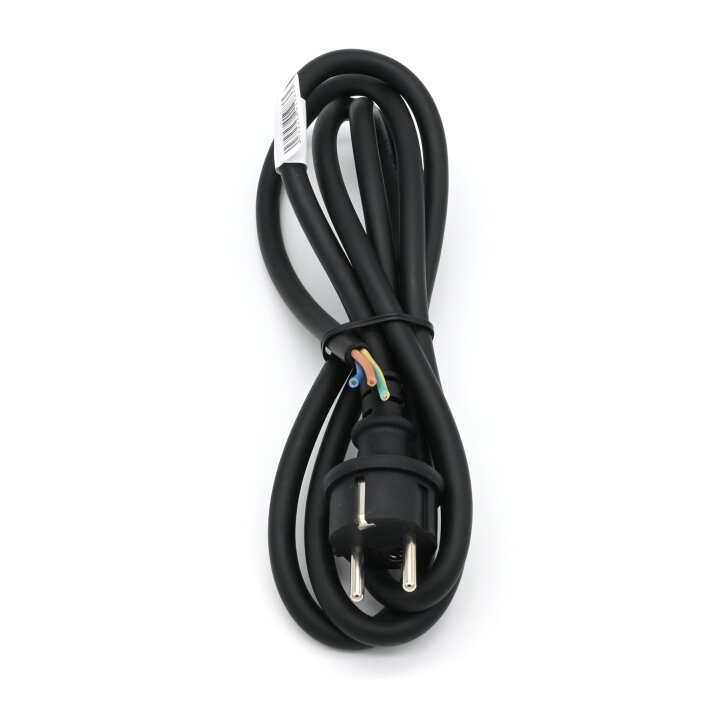 Netzkabel Gummi 1.5 mm², CEE 7/7, Open-End 3cm abgemantelt, H07RN-F 3G, VDE, Länge 2,0 m