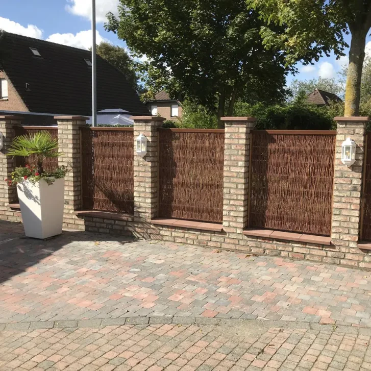 Weidenzaun LATO Solid, senkrecht geflochten, B 180cm x H 180cm