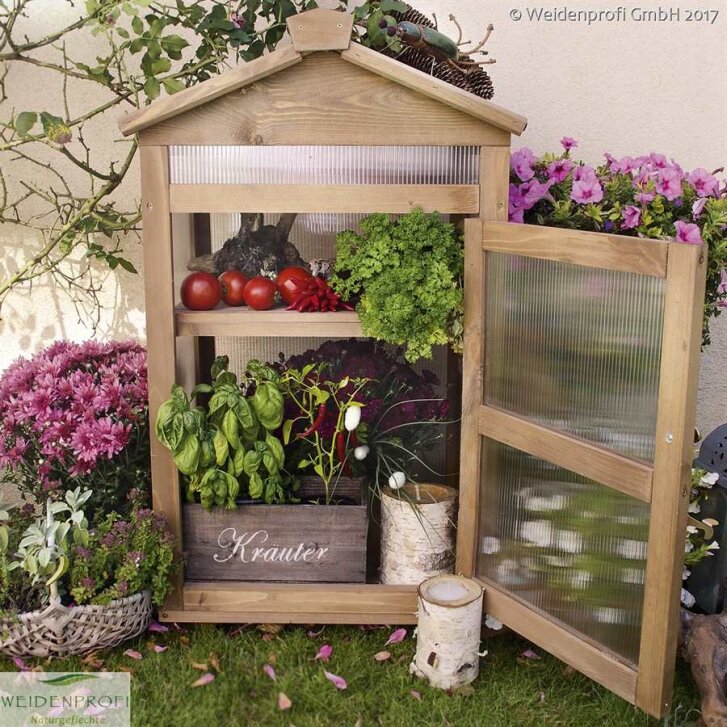 Balkongewächshaus aus Holz 50 x 54 x 90 cm