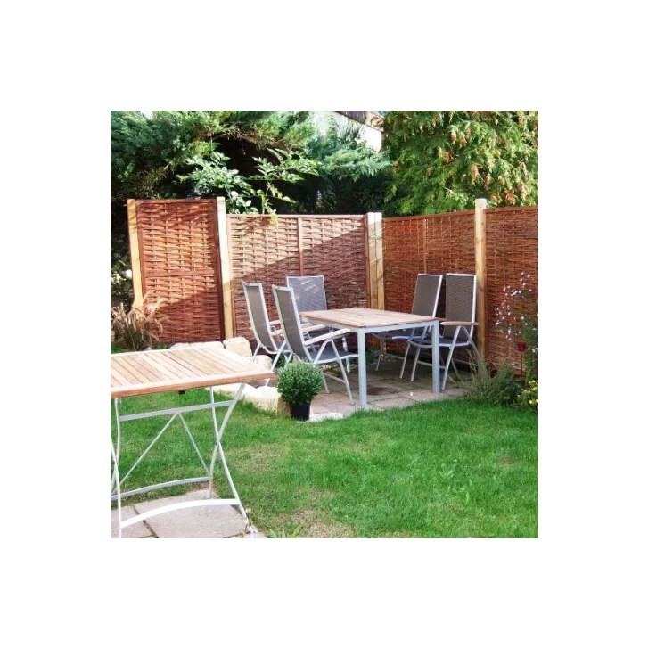 Weidenzaun CIRCO Elegant, waagerecht geflochten, 180 x 180