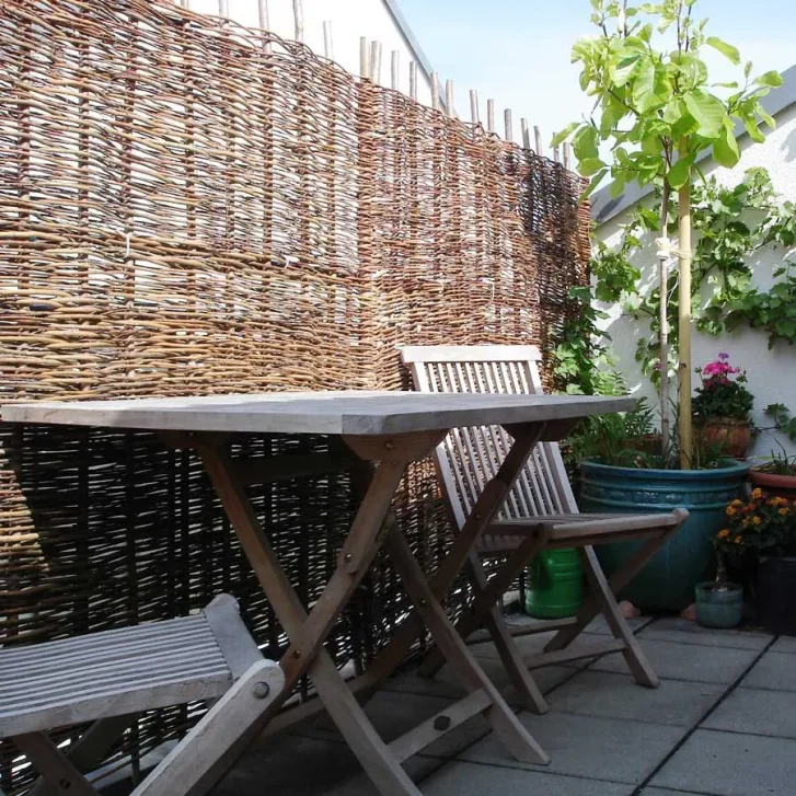 Weidenzaun BALDO Natur, waagerecht geflochten 100cm x 120cm