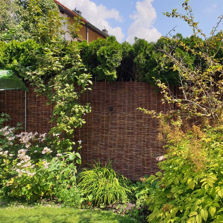 Weidenzaun BALDO Natur, waagerecht geflochten 180cm x 180cm