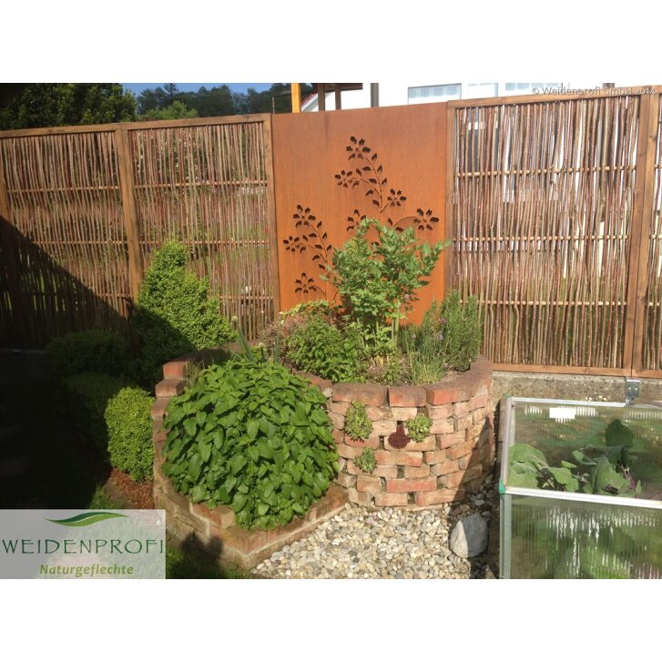 Haselnusszaun CIRCO Komfort, senkrechtgeflochten, 120cm x 100cm