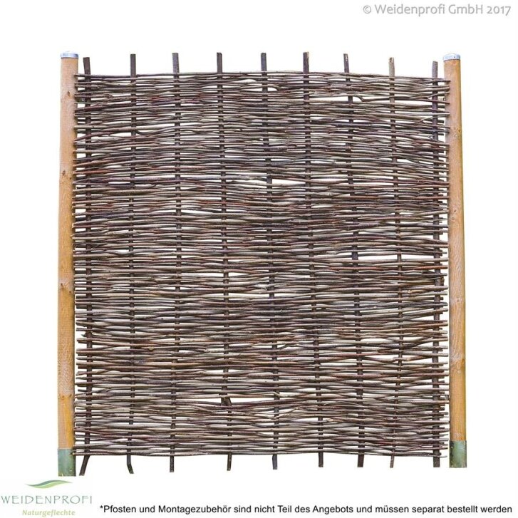 Haselnusszaun BALDO Stabil, waagerecht geflochten, 180cm x120cm