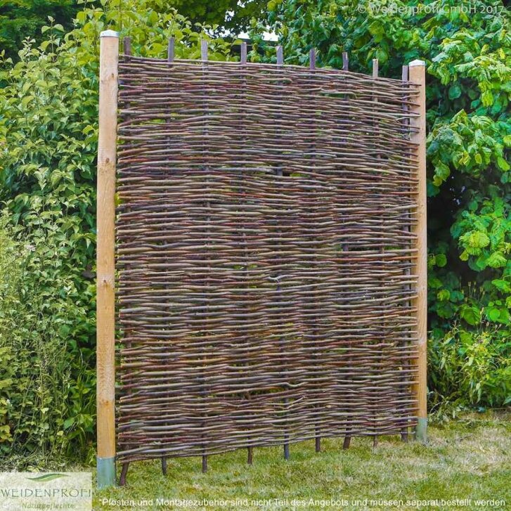 Haselnusszaun BALDO Stabil, waagerecht geflochten, 90cm x180cm